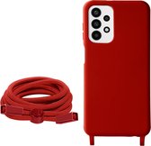Cord Hoes Geschikt voor Samsung Galaxy A23 5G/M23 Semi-rigide Nekkoord 80cm rood