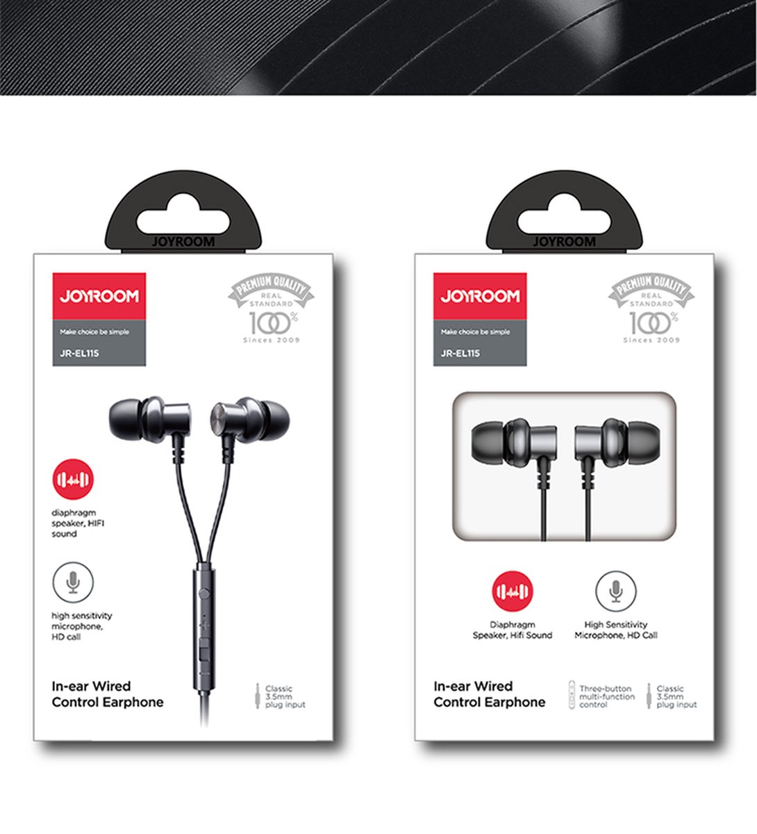 Joyroom stereo headset Basic in-ear Fit