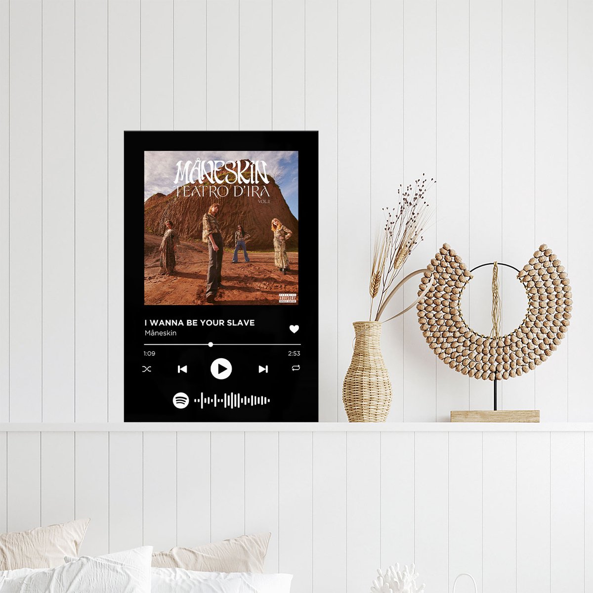 Songr Spotify Muziek Bordje - I WANNA BE YOUR SLAVE - Måneskin