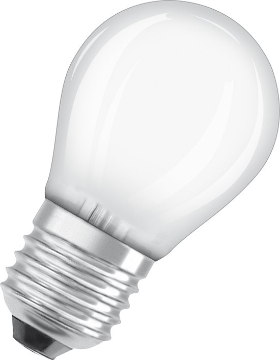 Lampe LED OSRAM Superstar à intensité variable avec rendu des couleurs très élevé (CRI9-), culot E27 en verre dépoli, blanc froid (4---K), 47 lumens, remplace une lampe de 4 W à intensité variable, 1 paquet