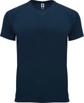 Donkerblauw unisex sportshirt korte mouwen Bahrain merk Roly maat 3XL