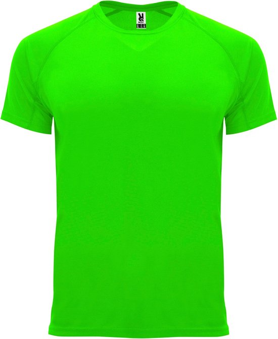 Fluorescent Groen unisex sportshirt korte mouwen Bahrain merk Roly maat XL
