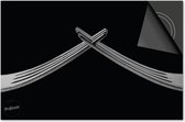 Inductie beschermer 60x60 - afdekplaat inductie mat - Dietrix Kookplaat beschermer - Exclusief - Bestek - Vorken in elkaar op zwart