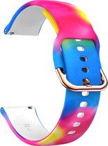 Strap-it Smartwatch bandje 20mm - siliconen bandje kleuren print geschikt voor Polar Ignite / Ignite 2 / Ignite 3 / Unite / Pacer - Huawei Watch GT 2 42mm / GT 3 42mm / GT 3 Pro 43mm