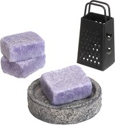 Comforder 3 Amber Cubes Lavande - Set de cubes de parfum avec plat, râpe et sachet de parfum - Coffret cadeau