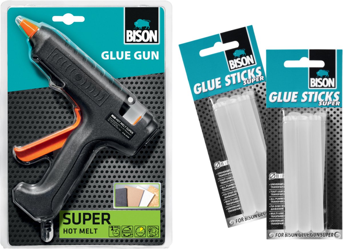 Bison glue gun - super - lijmpistool - met 12 glue sticks
