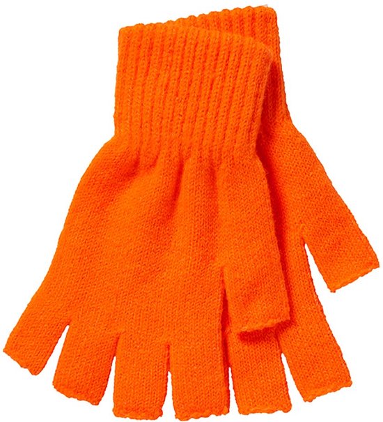 Gants sans doigts - Gants de carnaval - Gants de carnaval orange fluo - taille unique - Gants sans doigts femmes - Gants sans doigts hommes - gants sans doigts - Apollo