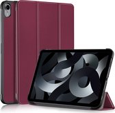 Lunso - Geschikt voor iPad 10 (2022) - Tri-Fold Bookcase hoes - Bordeaux Rood