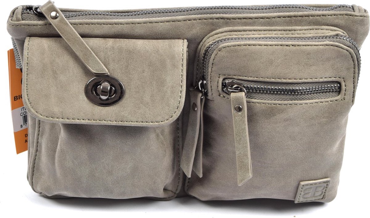 Heuptas Bicky Bernard - Heuptas - fanny pack - Heuptasje - Heuptasje dames - Heuptasje heren - heuptas festival - WDL - 3185 - Grijs - Schoudertas dames