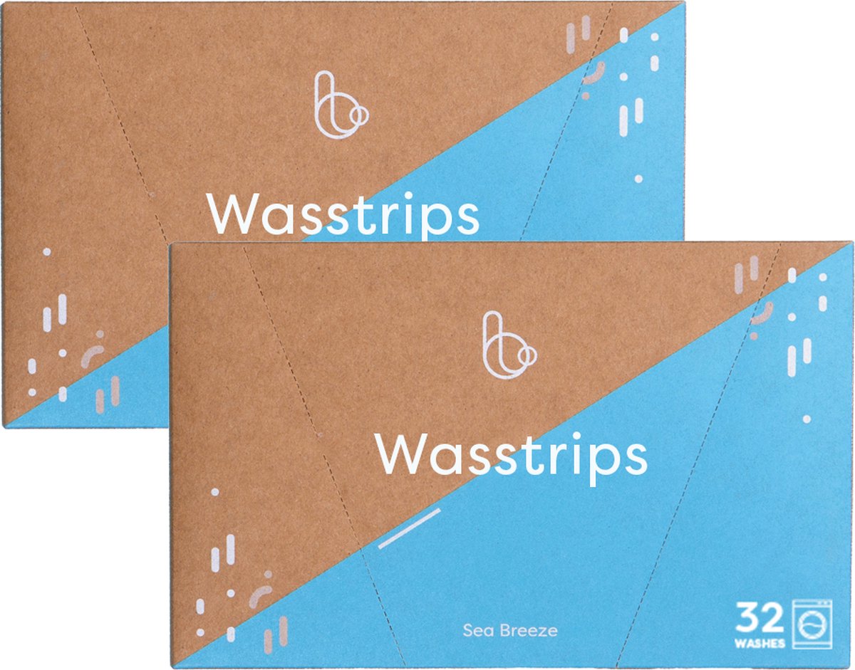 Brauzz Wasstrips Multipack Sea Breeze - Wasmiddeldoekjes voor Witte, Gekleurde en Zwarte Was - Wasmiddel Strips - Eco Wasmiddel Vellen - Duurzame Laundry Strips (64 wasbeurten)