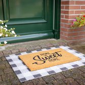 Deurmat kokos "home sweet home" 60 cm x 40 cm - deurmat - mat - anti slip - voor binnen en buiten - geschenk - cadeau - gift - nieuwjaar - kerst - verjaardag