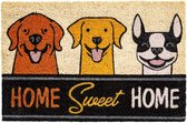 Home & Deco Kokos Deurmat Home Sweet Home Dogs 40x60 cm