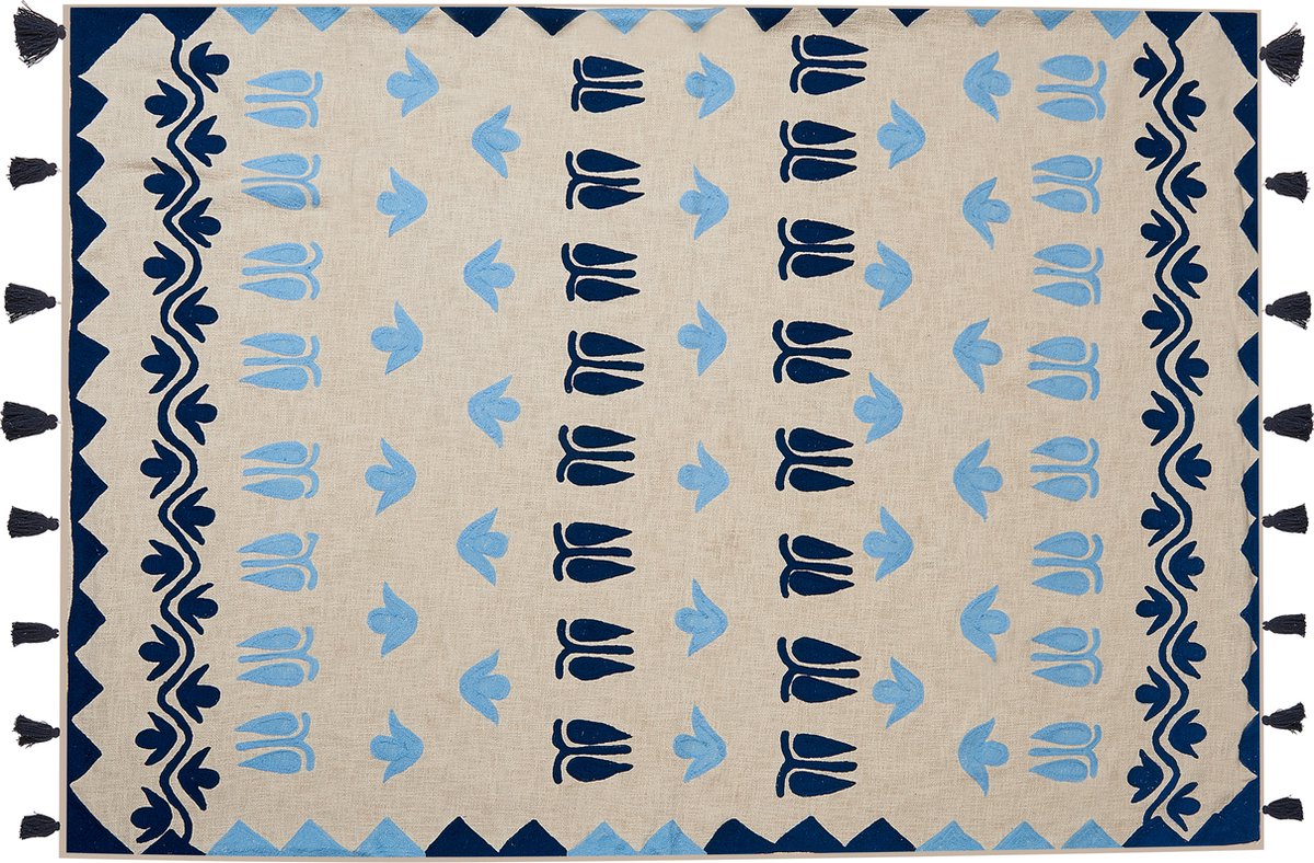 Beliani BHIND - Plaid - Beige - 130 x 180 cm - Katoen