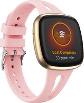 Compatible Fitbit Versa 3 & 4 / Sense 1 & 2 - Conception de goutte de bande de sport - Petit - Rose - By Qubix Smartwatch band bracelet Wristband Strap