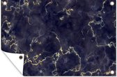 Tuindecoratie Marmer - Goud Agaat - 60x40 cm - Tuinposter - Tuindoek - Buitenposter