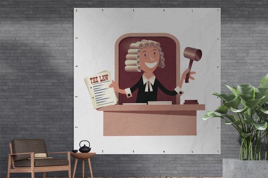 Affiche de Jardin un juge sur son siège - 200x200 cm - Toile jardin - Affiche extérieure