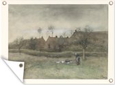 Tuinschilderij Bleekveld - Schilderij van Anton Mauve - 80x60 cm - Tuinposter - Tuindoek - Buitenposter