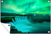 Cascade sous les aurores boréales 120x80 cm