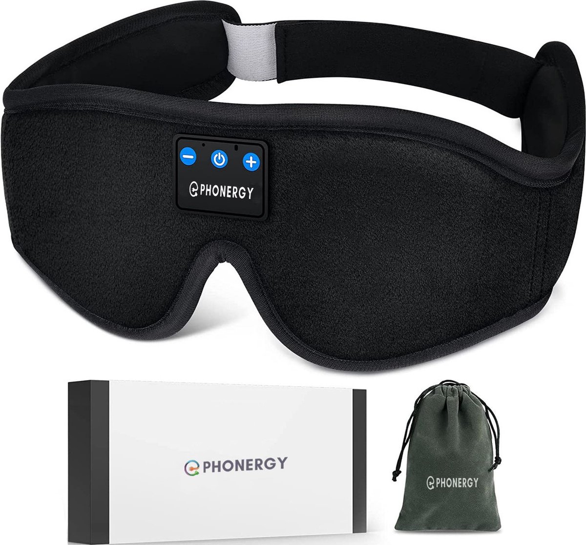 Bol.com Phonergy SnooZ- Slaapmasker- Slaapmasker bluetooth- 2024- Oogmasker - Biologisch- 3D Ergonomisch- Eco Traagschuim- 100% ... aanbieding