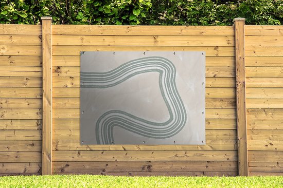 Décoration murale extérieur Ligne - Abstrait - Design - 160x120 cm - Toile jardin - Affiche extérieure