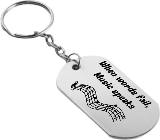 Akyol - Muziek Sleutelhanger - Muzieknoot - Muziek liefhebber - Leuke kado voor iemand die van muziek houd - 2,5 x 2,5 CM