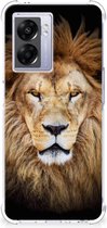Smartphone hoesje OPPO A77 5G | A57 5G Smartphone Hoesje met foto met transparante rand Leeuw