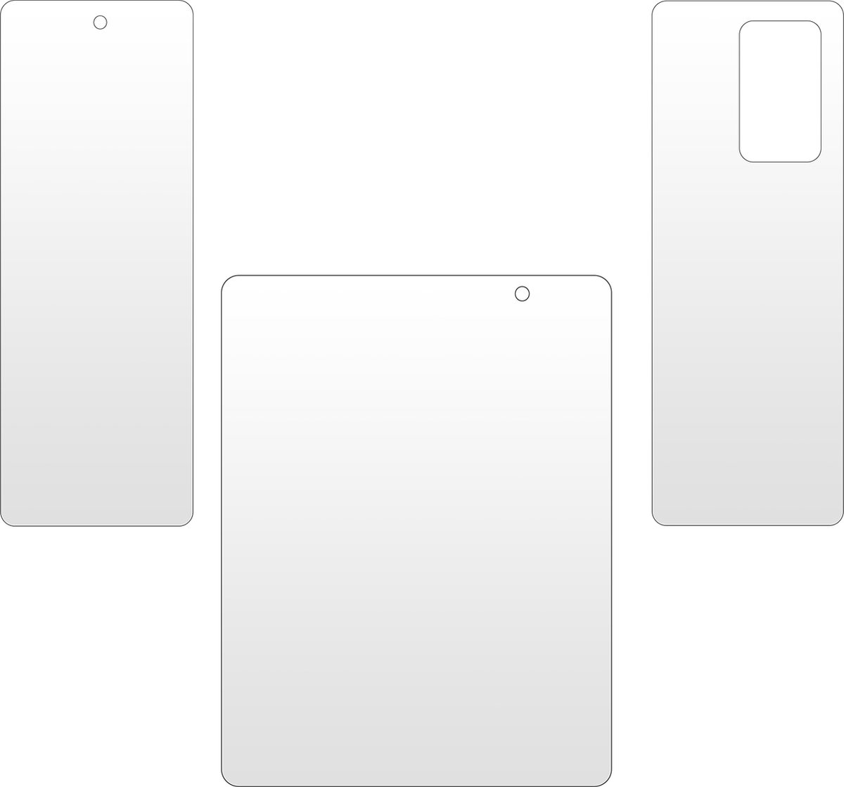 3x Geschikt voor Samsung Galaxy Z Fold 2 Films Flexibele Hydrogel Imak Transparant