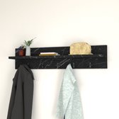 Wandkapstok Hammarö met plank 80x11x18 cm marmer zwart