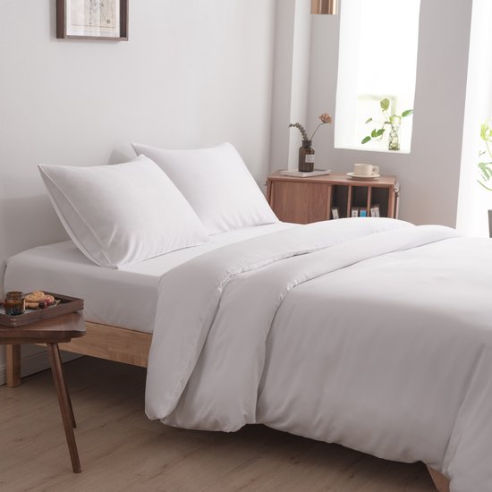 Boomba Bamboo Premium 100% bambou bio - Housse de couette 100% bambou 400TC blanc - 140x220