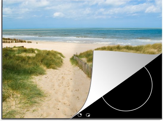 KitchenYeah® Inductie beschermer 70x52 cm - Strand - Zee - Duin - België - Kookplaataccessoires - Afdekplaat voor kookplaat - Inductiebeschermer - Inductiemat - Inductieplaat mat
