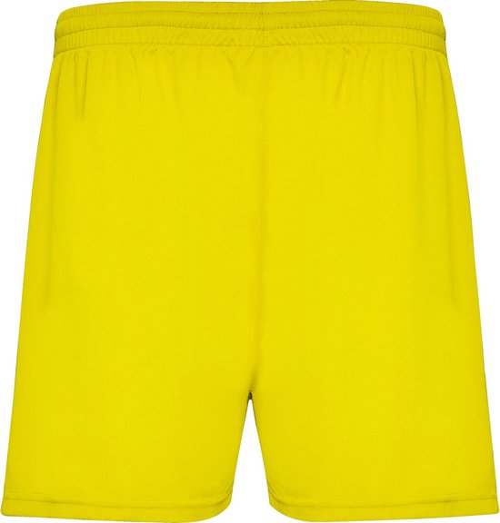 Gele heren sportbroek zonder binnenbroek en elastische band met koord model Calcio maat L