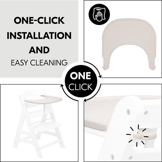 Hauck Alpha Click Tray - dienblad voor kinderstoel - Speckle Beige van Hauck — afbeelding 5