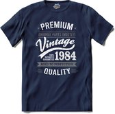 Vintage Legend Sinds 1984 - verjaardag en feest cadeau - Kado tip - T-Shirt - Unisex - Navy Blue - Maat XL