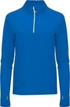 Kobalt Blauw dames sportshirt van technisch weefsel met raglanmouwen en halve rits, reflecterende details model Melbourne maat XXL