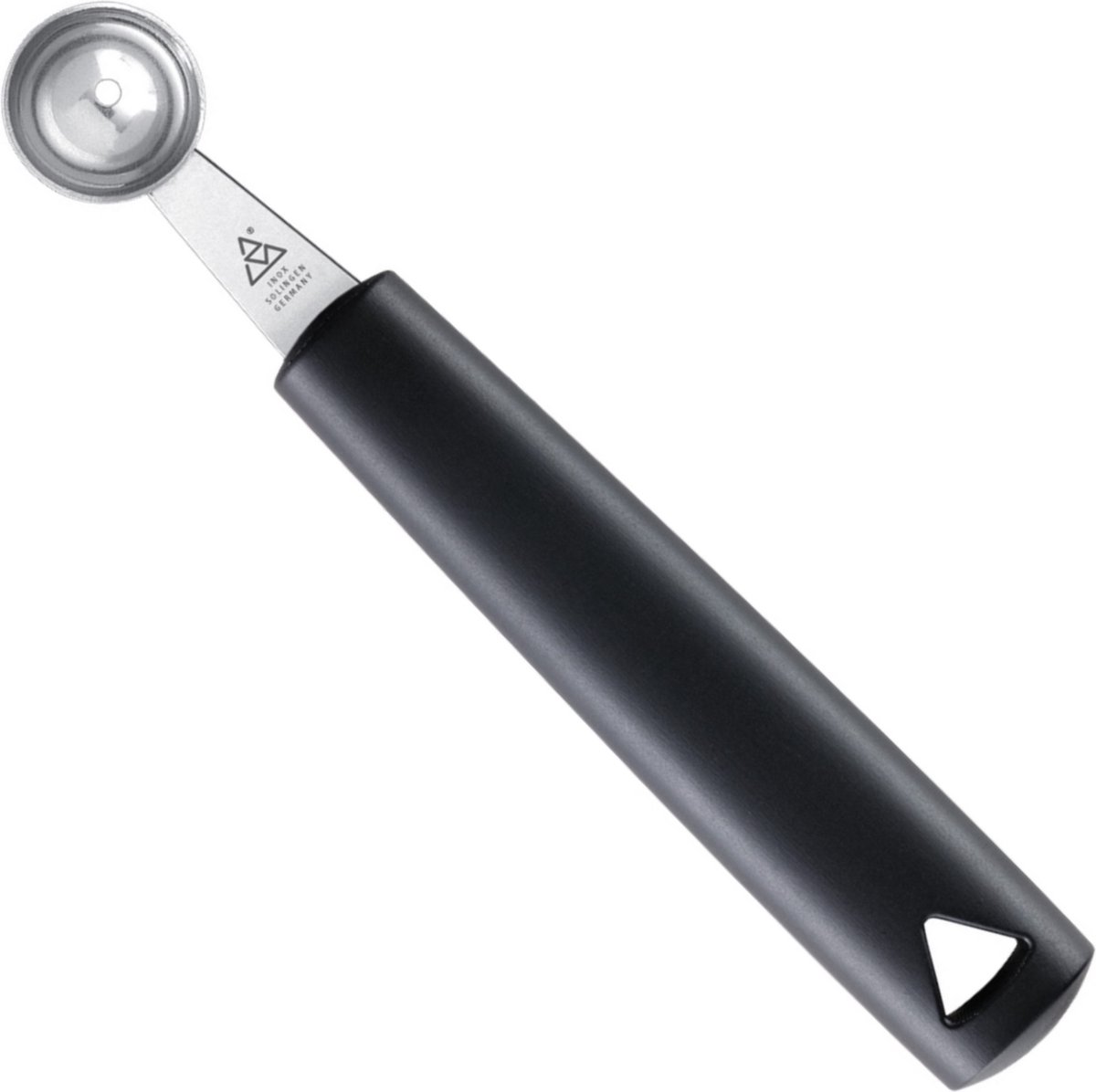 Triangle Pommes Parisienneboor – 22 mm – Scherp RVS – Zwart Handvat