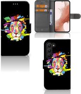 GSM Hoesje Geschikt voor Samsung Galaxy S23 Book Cover Lion Color