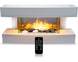 Classic Fire Elektrische Sfeerhaard - Toronto - 230V/2000W - Wit - Kachel - met Afstandsbediening - LED Vlameffect
