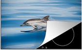 KitchenYeah® Inductie beschermer 80.2x52.2 cm - Dolfijn - Water - Dieren - Kookplaataccessoires - Afdekplaat voor kookplaat - Inductiebeschermer - Inductiemat - Inductieplaat mat