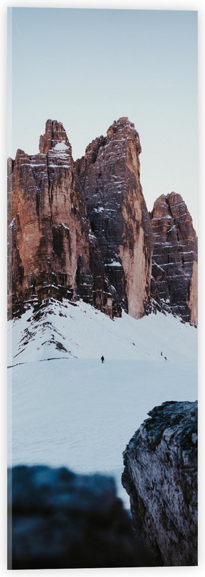 WallClassics - Acrylglas - Berg in Sneeuwlandschap - 20x60 cm Foto op Acrylglas (Wanddecoratie op Acrylaat)