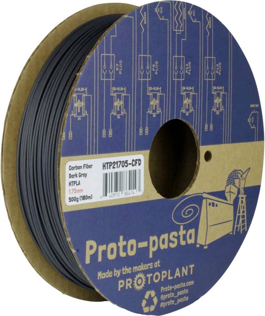Proto-Pasta HTP21705-CFD Dark Gray Carbon Fiber PLA Filament PLA kunststof 1.75 mm 500 g Donkergrijs 1 stuk(s)