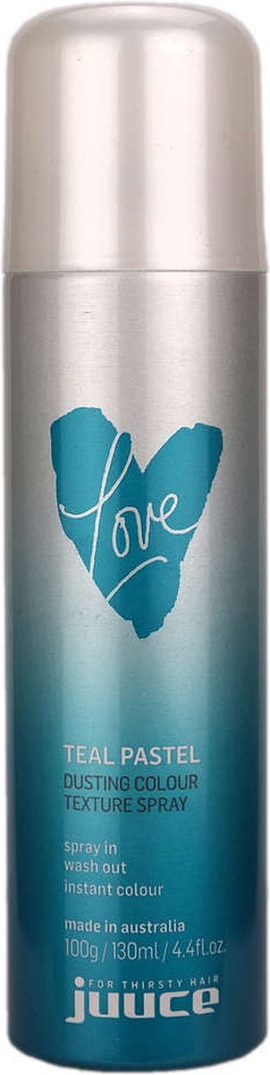 Juuce Love Teal Pastel Dusting Colour Texture Spray 100g Temporary Wash Out