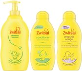 Ensemble combiné Zwitsal : Shampooing Anti-Adhésif + Après-shampooing + Gel lavant sans savon