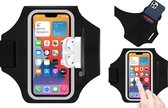 Housse bracelet sport Pearlycase pour Oppo Reno8 - Oppo Reno8 Pro - Oppo Reno8 Pro+ - bracelet sport - support téléphone running - emplacement cartes / étui airpod / clé - 4,7 à 6,9 pouces - noir