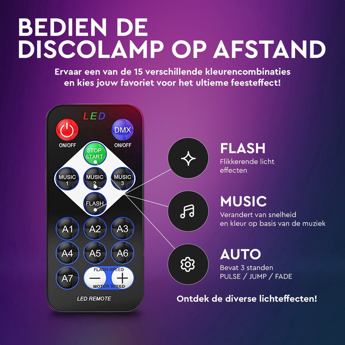 Discolamp - Discobal Met Muziek Sensor - Discolamp Met