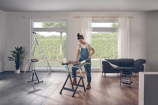 wolfcraft - MASTER 650 ERGO - Verstelbare Werkbank - Werktafel met bankschroef - Klemtafel Inklapbaar - Opvouwbaar - 10 JAAR GARANTIE - 6870000