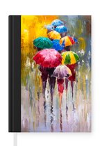 Carnet - Cahier d'écriture - Peinture - Parapluie - Peinture à l'huile - Carnet - Format A5 - Bloc-notes