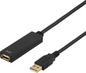 Deltaco USB 2.0 Extension Cable, 20m câble USB USB A Noir