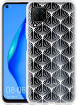 Huawei P40 Lite Hoesje White Abstract Pattern Designed by Cazy