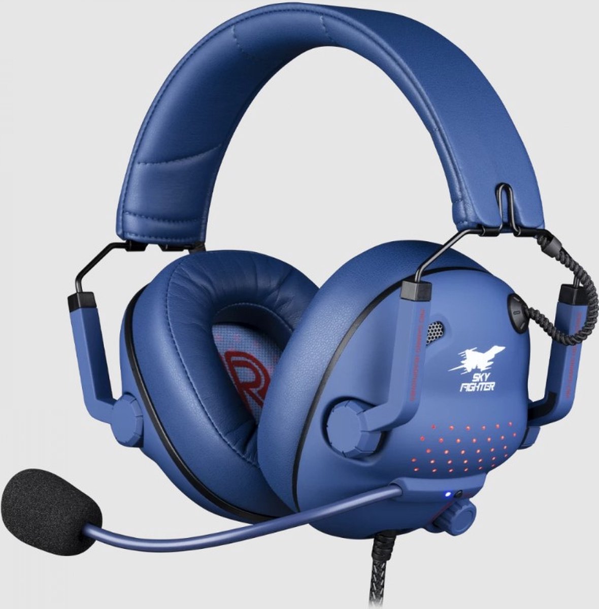 Konix Skyfighter Headset Bedraad Hoofdband Gamen USB Type-A Blauw
