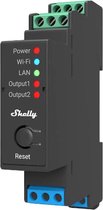 Shelly Pro 2 - 2-kanaals DIN-rail Relais - Potentiaalvrije Contacten - LAN, Wifi en Bluetooth - 16 A per Kanaal - 25 A Totaal